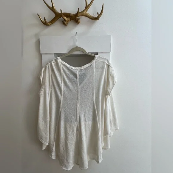 We The Free Cream Cut Out Relaxed Tee - Picture 2 of 5